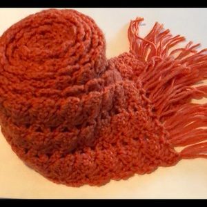 fashion  winter scarf burnt orange handmade